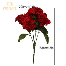 Load image into Gallery viewer, WQNJIN Large 5 Heads Artificial Flower Bunch Silk Hydrangea Wedding Bridal Bouquet Fake Flower Home Decor Flower Wall
