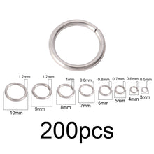 Load image into Gallery viewer, 100-200pcs/lot Stainless Steel Open Jump Rings Split Rings Connectors For DIY Jewelry Making Supplies Accessories Wholesale
