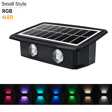 Load image into Gallery viewer, Decorative Solar Wall Lights Auto ON/Off Solar Garden Step Stair Lights IP65 Waterproof RGB White/Warm White Outdoor Solar Light
