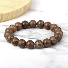 Load image into Gallery viewer, 6/8/10/12mm Men Vintage Bracelet Original Wooden Beads Meditation Prayer Buddha Stretch Bracelets&amp;Bangle Women Yoga Jewelry Gift
