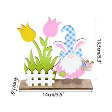 Load image into Gallery viewer, Easter Decorations Wooden Signs DIY Wood Craft for Spring Easter Rabbit Flower Gnome Ornament Desktop Centerpieces Decor Sign
