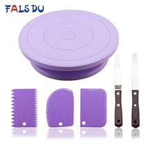 Load image into Gallery viewer, 6Pcs/Set Plastic Cake Turntable Rotating Cake Plastic Dough Pastry Decorating Cream  Stand Rotary Table DIY Pan Baking Tool
