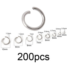 Load image into Gallery viewer, 100-200pcs/lot Stainless Steel Open Jump Rings Split Rings Connectors For DIY Jewelry Making Supplies Accessories Wholesale
