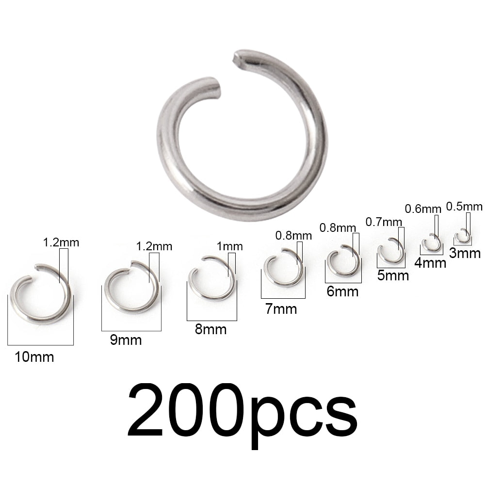 100-200pcs/lot Stainless Steel Open Jump Rings Split Rings Connectors For DIY Jewelry Making Supplies Accessories Wholesale