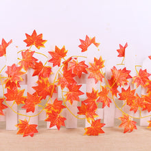 Load image into Gallery viewer, 12pcs Fall Maple Leaf Garland Artificial Maple Leaf Hanging Rattan Wreath Thanksgiving Fireplace Fall
