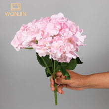 Load image into Gallery viewer, WQNJIN Large 5 Heads Artificial Flower Bunch Silk Hydrangea Wedding Bridal Bouquet Fake Flower Home Decor Flower Wall
