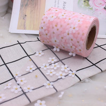 Load image into Gallery viewer, 6cm 5Yards Floret Tulle Daisy Ribbon Roll DIY Handmade Craft Hair Ornament Baking Cherry Blossoms Printed Mesh Fabric Supplies
