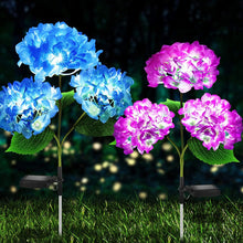 Load image into Gallery viewer, 2 Pack Hydrangea Flower Solar Led Light Outdoor Garden Lawn Lamps for Garden and Vegetable Patch Patio Country House Decoration
