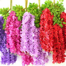 Load image into Gallery viewer, 12PCS Wisteria Artificial Flower Hanging Wreath Rattan Artificial Flower String Arch Wedding Home Decoration Garden Decoration
