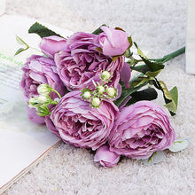 Load image into Gallery viewer, 2022 Beautiful Rose Peony Artificial Silk Flowers Small bouquet flores Home Party Spring Wedding Decoration  Fake Flower
