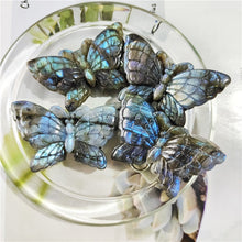 Load image into Gallery viewer, 1pcs Hand Carved Crystal Stone Butterfly Pink Opal Lepidolite Labradorite Amazonite Butterflys For Sale home decoration
