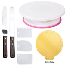 Load image into Gallery viewer, 6Pcs/Set Plastic Cake Turntable Rotating Cake Plastic Dough Pastry Decorating Cream  Stand Rotary Table DIY Pan Baking Tool
