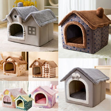 Load image into Gallery viewer, Soft Cat Bed Deep Sleep House Dog Cat Winter House Removable Cushion Enclosed Pet Tent For Kittens Puppy Cama Gato Supplies
