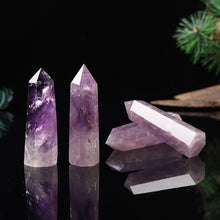 Load image into Gallery viewer, 60-70mm Natural Brazilian Amethyst Quartz Crystal Point Obelisk Hexagonal Wand
