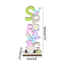 Load image into Gallery viewer, Easter Decorations Wooden Signs DIY Wood Craft for Spring Easter Rabbit Flower Gnome Ornament Desktop Centerpieces Decor Sign
