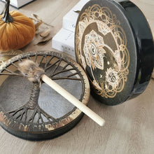 Load image into Gallery viewer, Vegan Shaman Drum Handmade Crafts Fashion Shaman Drum Desktop Ornament Sound Healing Tool
