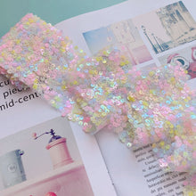 Load image into Gallery viewer, 5yards/lot 60mm 80mm Sequins Organza Stain Ribbon for Gift Bow Packaging Clothes Sewing Accessories Decoration
