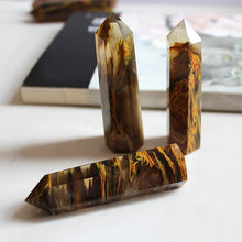 Load image into Gallery viewer, 60-90mm Natural Yellow Red Smelting Lemurian Citrine Quartz Crystal Point Hexagonal Wand
