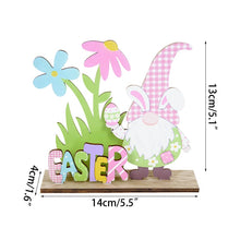 Load image into Gallery viewer, Easter Decorations Wooden Signs DIY Wood Craft for Spring Easter Rabbit Flower Gnome Ornament Desktop Centerpieces Decor Sign
