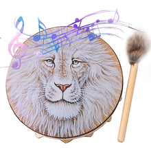 Load image into Gallery viewer, Handmade Shaman Drum Frame Drum With Lion Totem Sound Drum Musical Instrument Percussion Spirit Gifts For Meditation Yoga
