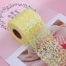 Load image into Gallery viewer, 5yards/lot 60mm 80mm Sequins Organza Stain Ribbon for Gift Bow Packaging Clothes Sewing Accessories Decoration
