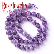 Load image into Gallery viewer, 4-6-8-10-12 mm Wholesale Natural Stone Dream Lace Color Purple Amethysts Crystals Round Loose Beads; Strand
