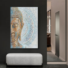 Load image into Gallery viewer, Gold Buddha Portrait Canvas Painting Modern Mandala Buddha Art Print Poster Wall Art Picture Bedroom Meditation Room Decor
