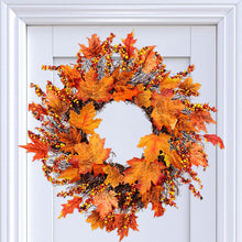 Load image into Gallery viewer, 45CM Artificial Autumn Wreath Fall Hanging Simulation Fall Garland Harvest Festival
