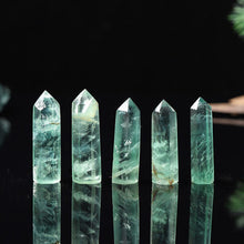 Load image into Gallery viewer, Raw Natural Green Fluorite Hexagonal Wand Quartz Crystal Point Obelisk Healing 50-80mm
