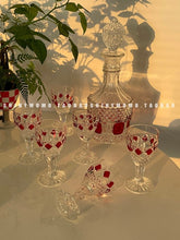 Load image into Gallery viewer, Hand Painted Colored Glass Champagne Red Wine Glass Water Cup Ice Transparent Gem Decorative Glass Wine Cup Set Striped Crystal
