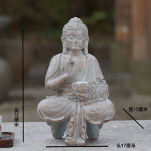 Load image into Gallery viewer, Buddha Statue Outdoor Solar Lamp Decoration Courtyard Garden New Chinese Buddha Zen Living Room Office Porch Decoration Resin
