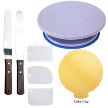 Load image into Gallery viewer, 6Pcs/Set Plastic Cake Turntable Rotating Cake Plastic Dough Pastry Decorating Cream  Stand Rotary Table DIY Pan Baking Tool
