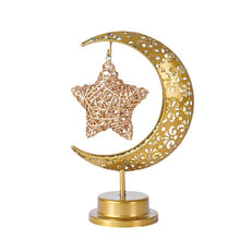 Load image into Gallery viewer, Ramadan Gold Moon Led Lights Ramadan Decoration Iron Art Fairy Lights Eid Al Adha Islamic Muslim Eid Mubarak Room Home Decor
