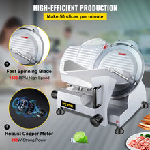 Load image into Gallery viewer, VEVOR 10 Inch Blade Electric Food Slicer Cutter Grinder Meat Slicer Machine for Commercial Deli Meat Cheese Beef Mutton Turkey
