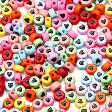 Load image into Gallery viewer, 200/300Pcs Mixed Charm Heart Acrylic Beads Flat Round Loose Spacer Beads For Needlework Diy Jewelry Making Bracelet Necklace
