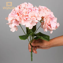 Load image into Gallery viewer, WQNJIN Large 5 Heads Artificial Flower Bunch Silk Hydrangea Wedding Bridal Bouquet Fake Flower Home Decor Flower Wall
