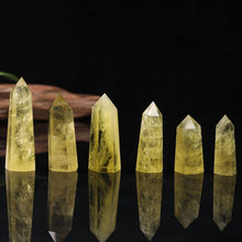 Load image into Gallery viewer, 30-60mm Natural Yellow Citrine Quartz Crystal Point Wand Hexagonal Column Obelisk Healing Treatment Stone
