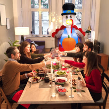 Load image into Gallery viewer, Costway 6 FT Thanksgiving Inflatable Turkey Pushing Pumpkin Cart Lighted Holiday Decor
