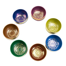 Load image into Gallery viewer, Nepal Brass Tibetan Bowls 7 Chakras Metals Sound Bowl Colorful Handmade Buddhist Singing Bowl Yoga Meditation Mindfulness Gifts
