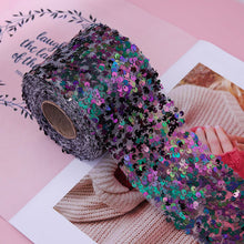 Load image into Gallery viewer, 5yards/lot 60mm 80mm Sequins Organza Stain Ribbon for Gift Bow Packaging Clothes Sewing Accessories Decoration
