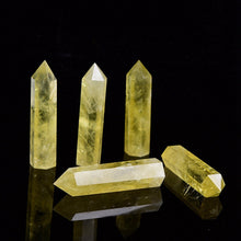 Load image into Gallery viewer, 30-60mm Natural Yellow Citrine Quartz Crystal Point Wand Hexagonal Column Obelisk Healing Treatment Stone
