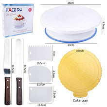 Load image into Gallery viewer, 6Pcs/Set Plastic Cake Turntable Rotating Cake Plastic Dough Pastry Decorating Cream  Stand Rotary Table DIY Pan Baking Tool
