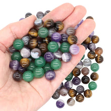 Load image into Gallery viewer, 8/10mm Natural Stones Crystal Loose Beads Round Smooth Gemstones Spacer Charms DIY Necklace Bracelet Jewerly Making Accessories
