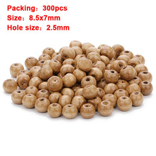 Load image into Gallery viewer, 20-500pcs/Lot 12mm Vintage Natural Big Hole Wooden Beads For Necklace Bracelet Charms for Diy Jewelry Making Hair Accessories
