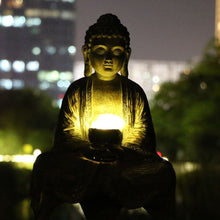 Load image into Gallery viewer, Buddha Statue Outdoor Solar Lamp Decoration Courtyard Garden New Chinese Buddha Zen Living Room Office Porch Decoration Resin
