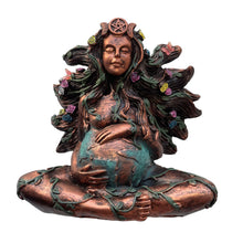 Load image into Gallery viewer, Mother Earth Statue Gaia Fairy with Butterfly Decorative Buddha Figurine Goddess Healing Chakra Meditation Mythic Home Decor
