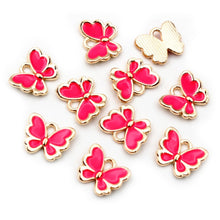 Load image into Gallery viewer, 20pcs 10x13mm Lovely Butterfly Charms Pendant Enamel Small Alloy Charms DIY Jewelry Making Accessories for Necklace Bracelet
