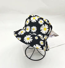 Load image into Gallery viewer, Summer Double-Sided Daisy Bucket Hats Women&#39;s Embroidery Hip Hop Panama Bob Caps Folded Beach Sun Fisherman Hat for Ladies Mens
