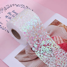 Load image into Gallery viewer, 5yards/lot 60mm 80mm Sequins Organza Stain Ribbon for Gift Bow Packaging Clothes Sewing Accessories Decoration
