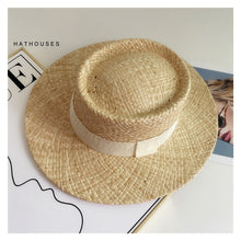 Load image into Gallery viewer, 2023 Summer Natural Raffia Straw Hat Large Wide Brim Sun Hats for Women  Panama Ladies UPF Travel Holiday Beige Beach Floppy Hat
